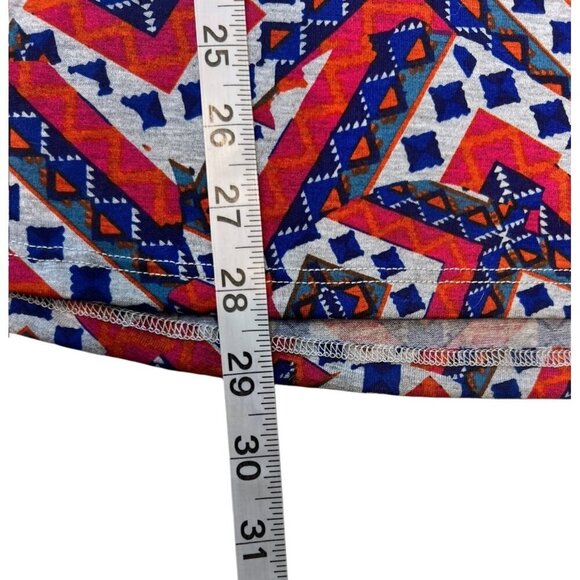 LuLaRoe  Perfect T Women's Ligth Grey, Red and Blue Long Top - Picture 5 of 5